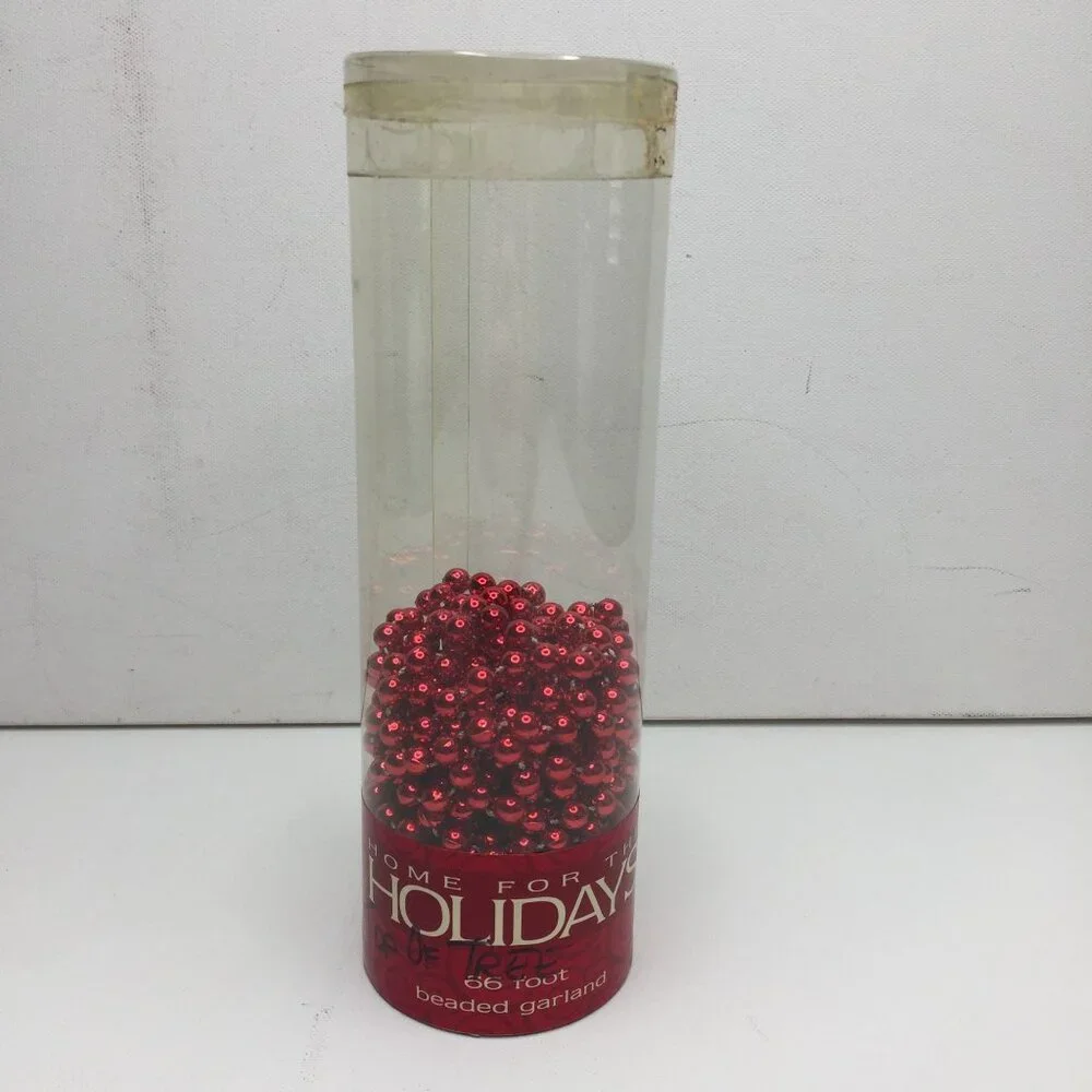 Home for the Holidays Set of 2 Red Beaded Garlands ~192